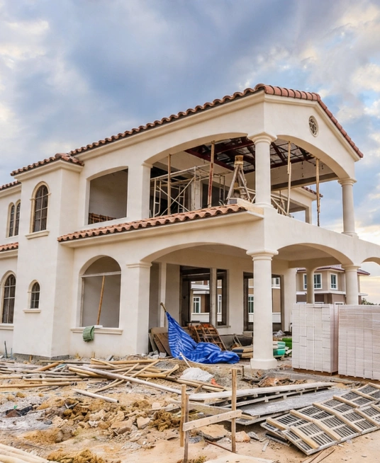Custom home construction project in progress in Los Angeles by Best General Contractor LA