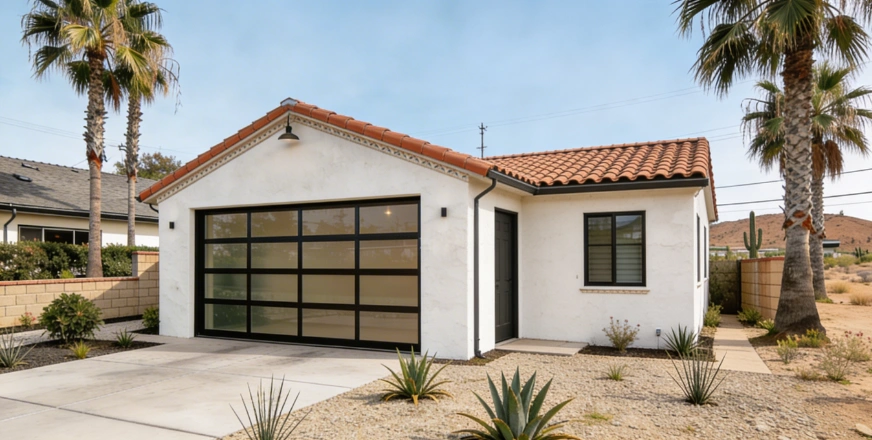 Modern ADU construction in Los Angeles with garage and driveway by Best General Contractor LA