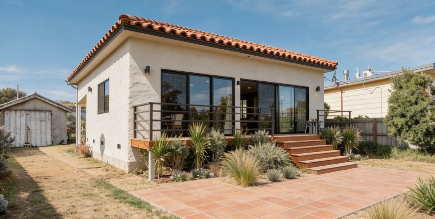 Backyard ADU unit with patio and deck in Los Angeles built by Best General Contractor LA
