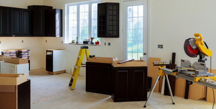 Home remodeling construction site with tools and materials in Los Angeles by Best General Contractor LA